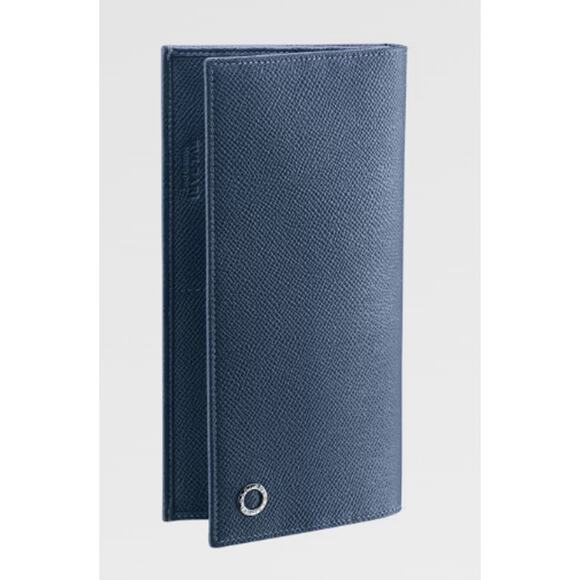 💎✨Authentic  Bvlgari Men’s Long Wallet Navy Calfskin - Picture 1 of 6